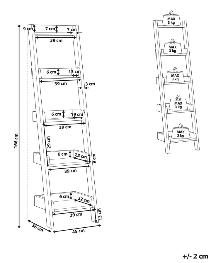 5 Tier Shelving Unit 166 cm Brown/ White Susan