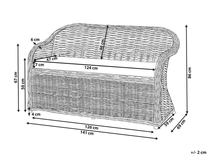 Susua Garden Sofa 2 Seater Rattan Natural