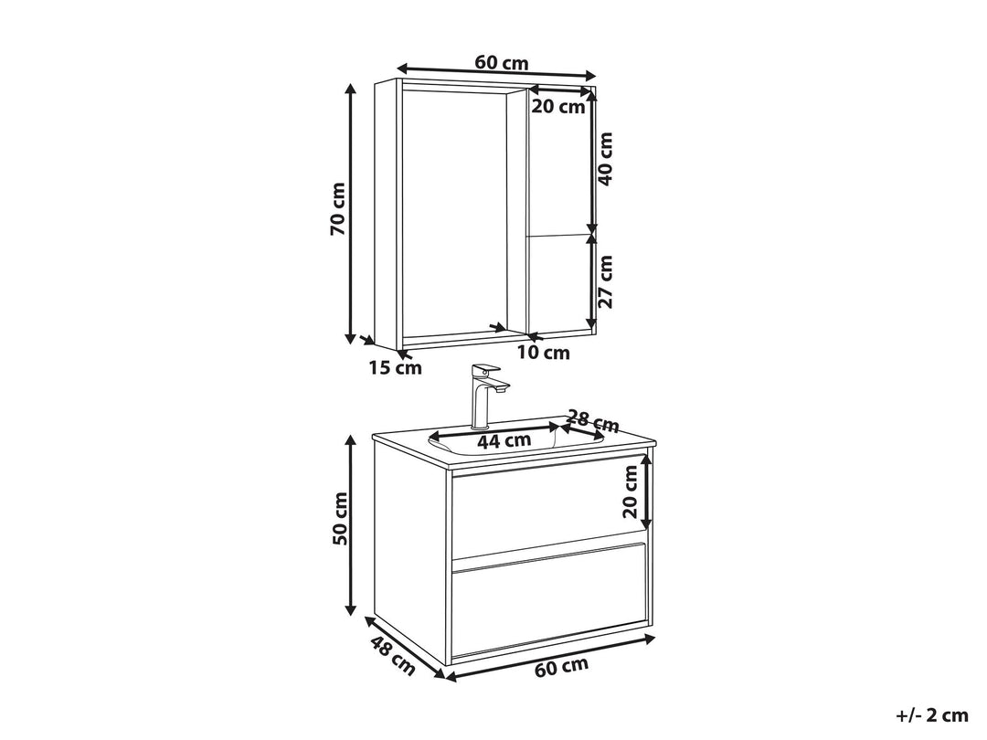 Bathroom Vanity Set Black Teruel