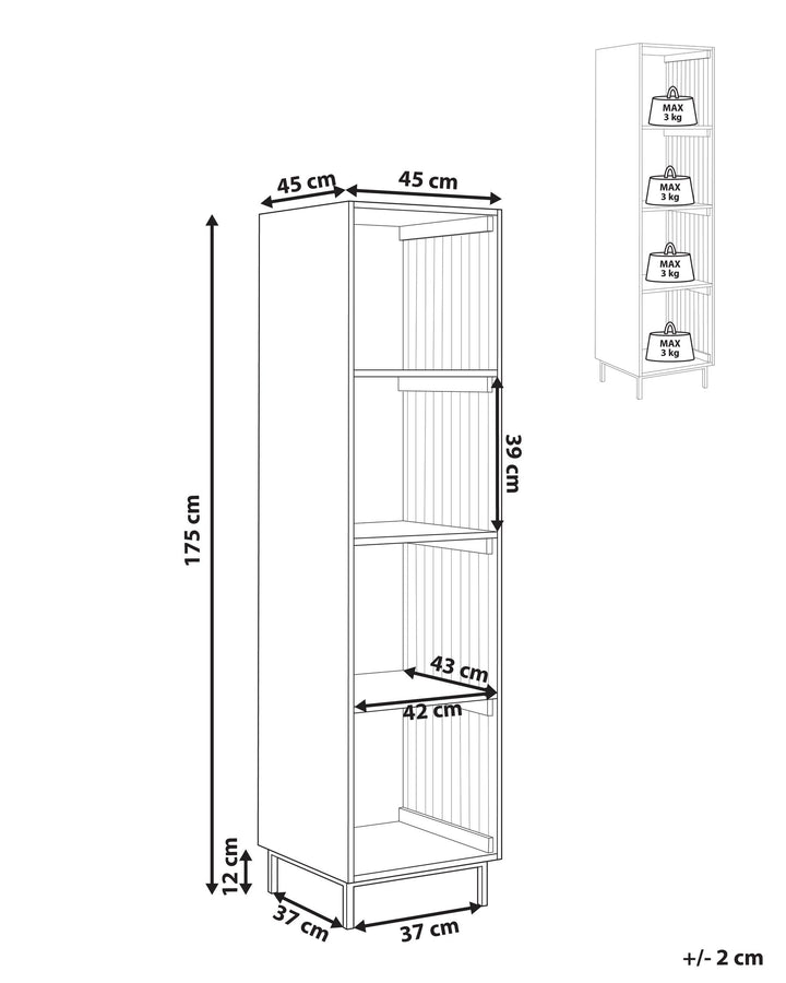 4 Tier Shelving Unit 175 cm Light Brown Skodak