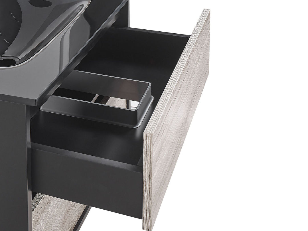 Bathroom Vanity Set Black Teruel