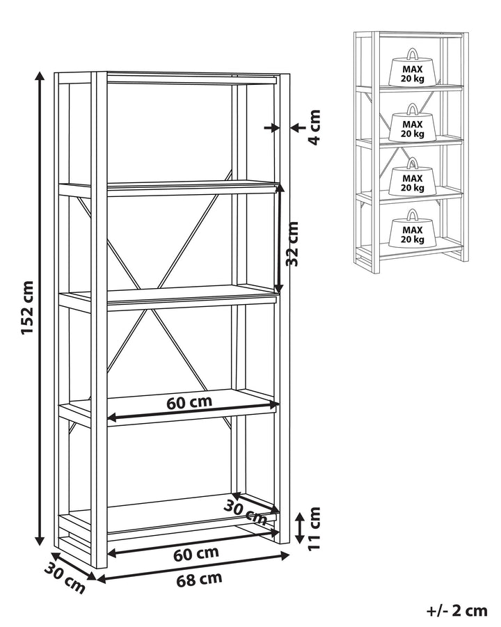 4 Tier Shelving Unit 152 cm White Meaghan