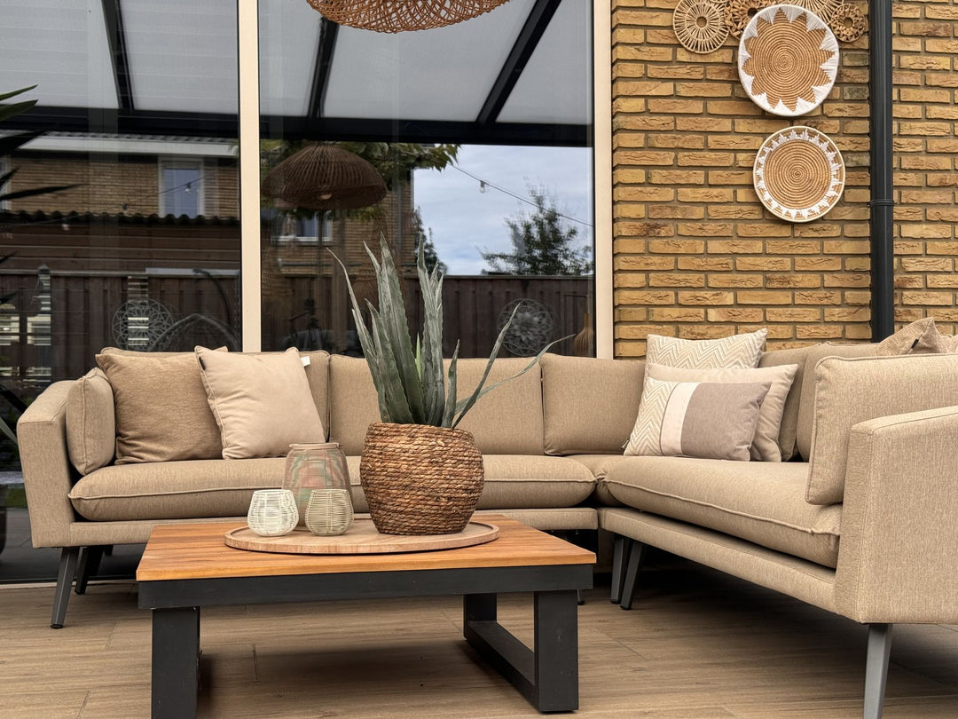 Loretello Garden Corner Sofa 5 Seater Beige