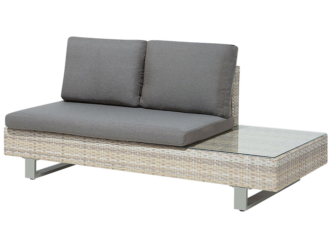 Lanciano Garden Corner Sofa with Table 5 Seater Right Hand PE Rattan Grey
