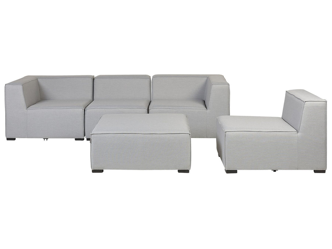 Arezzo Garden Sofa with Ottoman 4 Seater Modular Light Grey