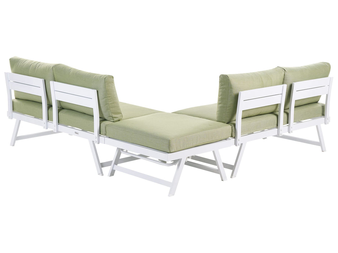 Coccorino Garden Corner Sofa with Table 5 Seater Metal Green