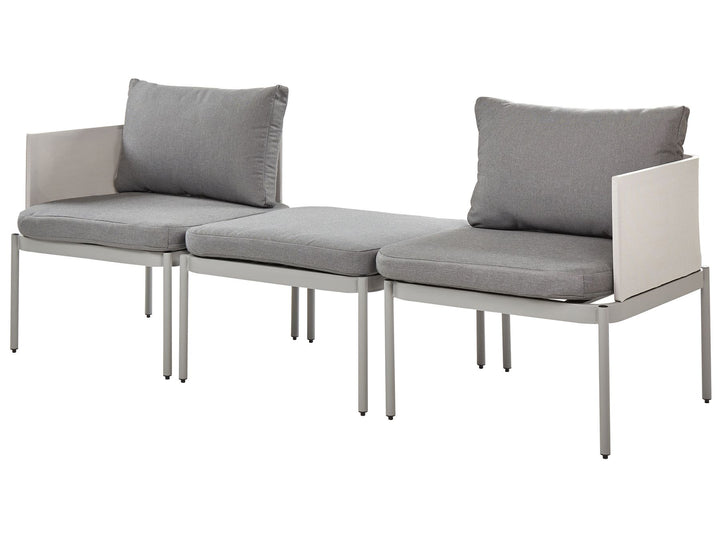 Terracina Garden Lounge Set with Table 2 Seater Metal Light Grey