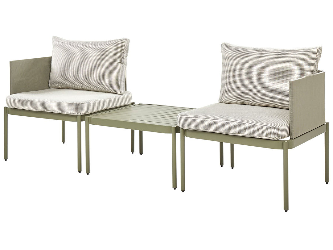 Terracina Garden Lounge Set with Table 2 Seater Metal Olive Green