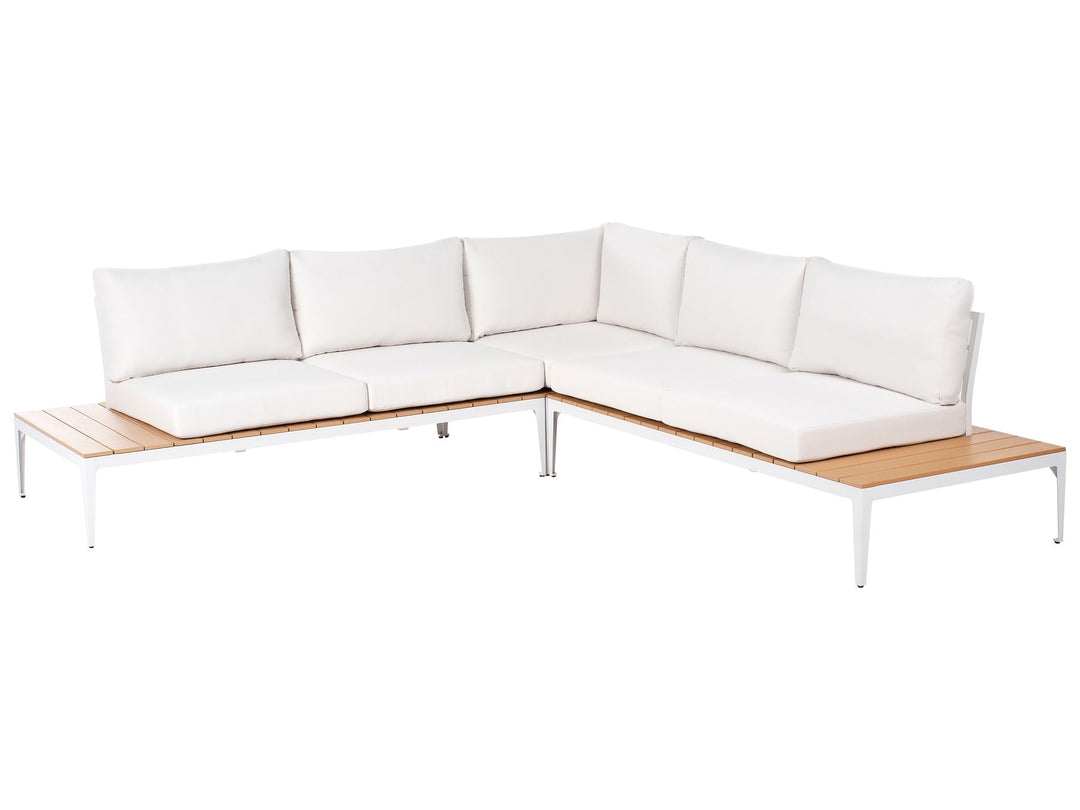 Positano Garden Corner Sofa with Table 5 Seater Off-White