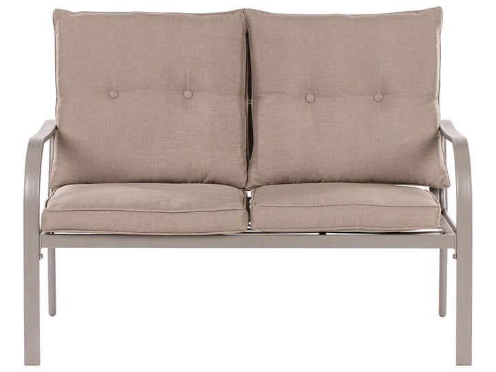 Mestrino Garden Lounge Set with Table 4 Seater Metal Beige