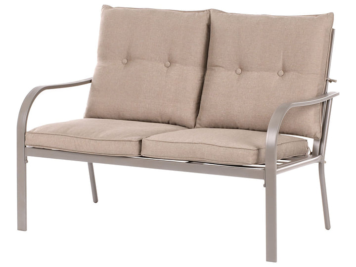 Mestrino Garden Lounge Set with Table 4 Seater Metal Beige