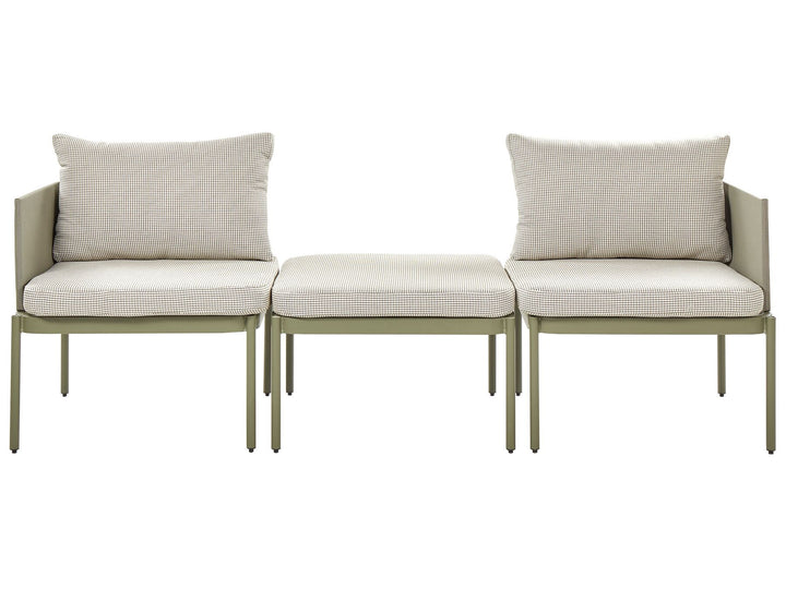 Terracina Garden Lounge Set with Table 2 Seater Metal Olive Green