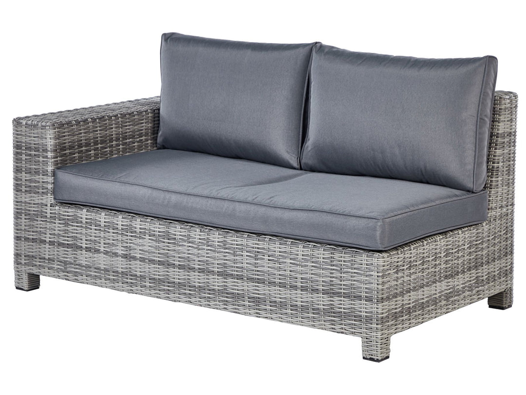 Teglio Garden Lounge Set with Table and Ottoman 9 Seater Modular PE Rattan Grey