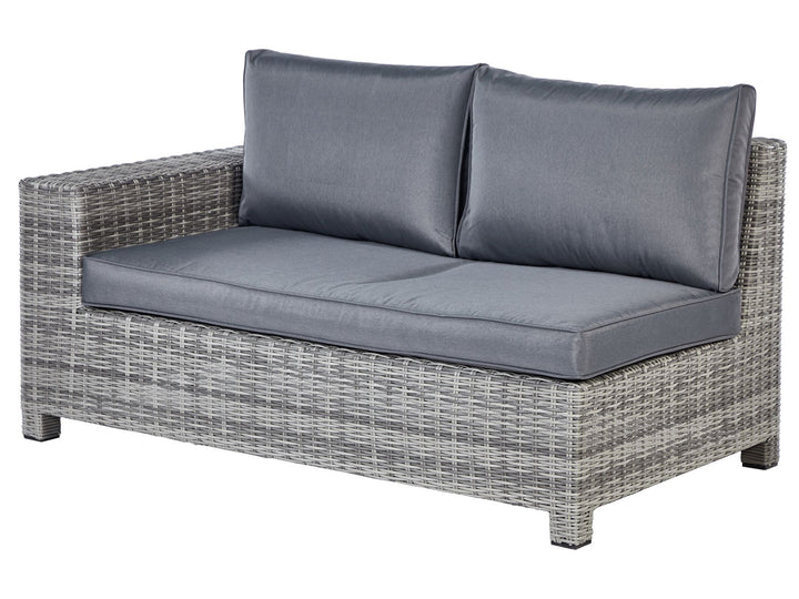 Teglio Garden Lounge Set with Table and Ottoman 9 Seater Modular PE Rattan Grey