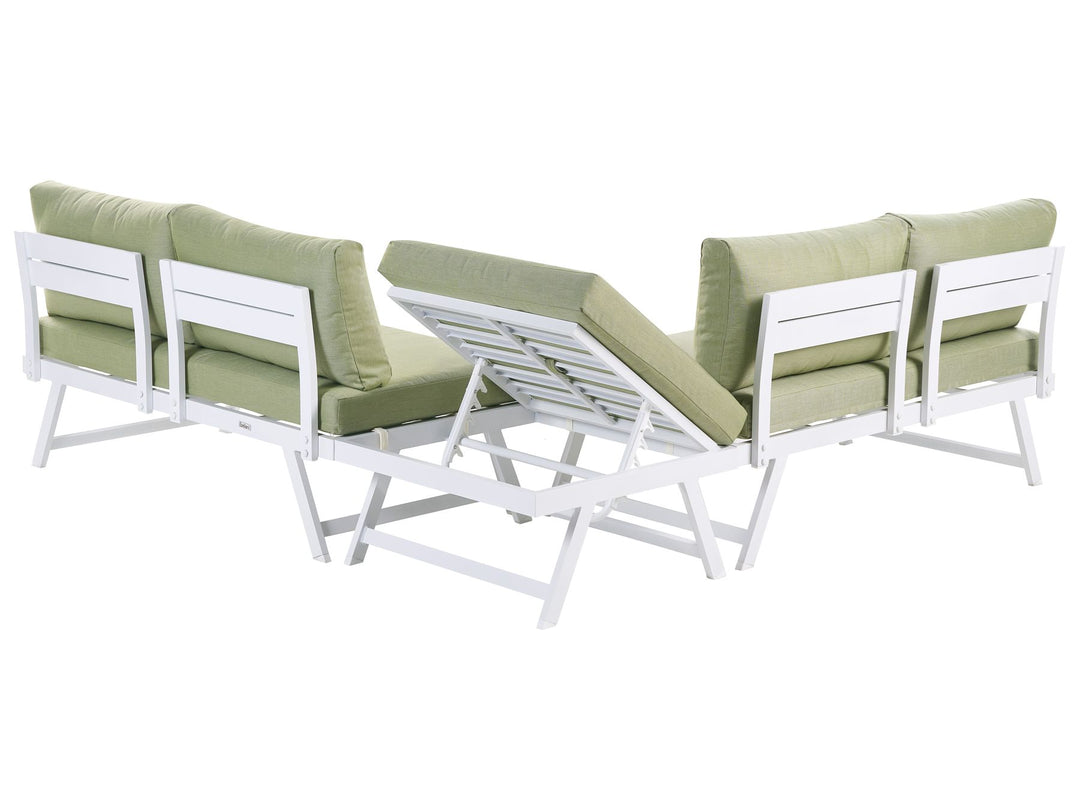 Coccorino Garden Corner Sofa with Table 5 Seater Metal Green