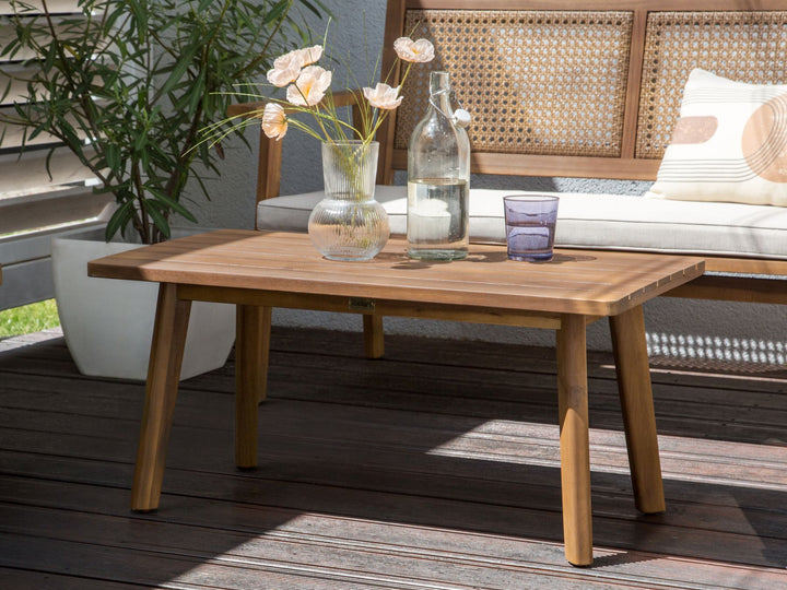 Arenella Garden Lounge Set with Table 4 Seater Certified Acacia Wood Light Beige