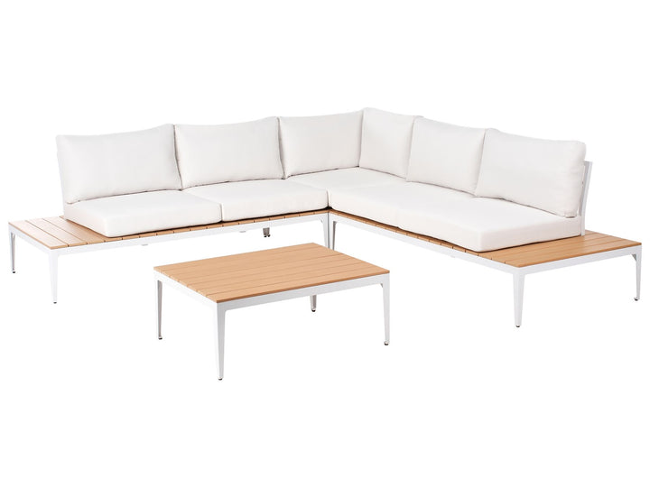 Positano Garden Corner Sofa with Table 5 Seater Off-White