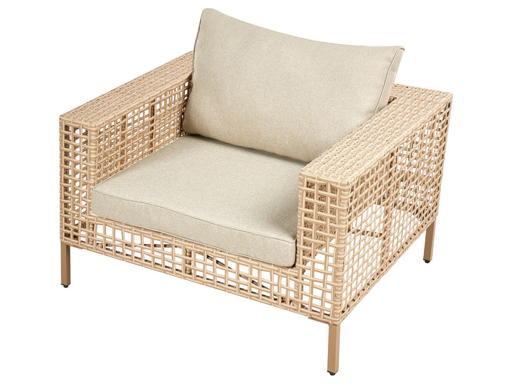 Calasetta Garden Lounge Set with Table 4 Seater Right Hand PE Rattan Beige