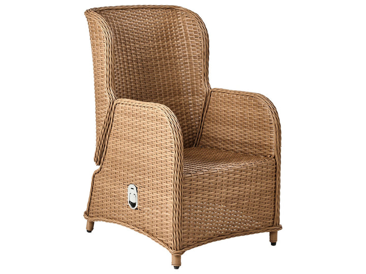Ponza Garden Lounge Set with Table and Ottoman 2 Seater PE Rattan Brown