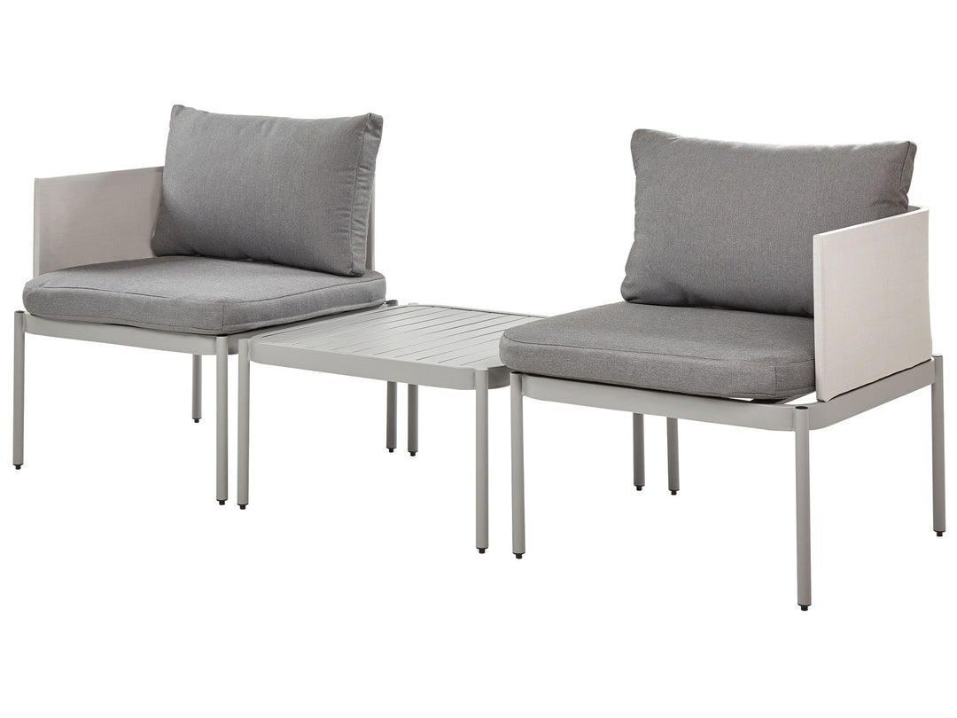 Terracina Garden Lounge Set with Table 2 Seater Metal Light Grey