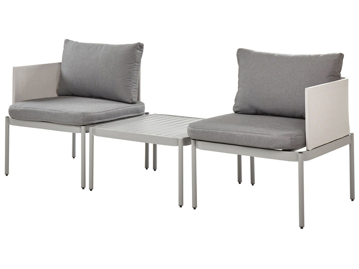 Terracina Garden Lounge Set with Table 2 Seater Metal Light Grey