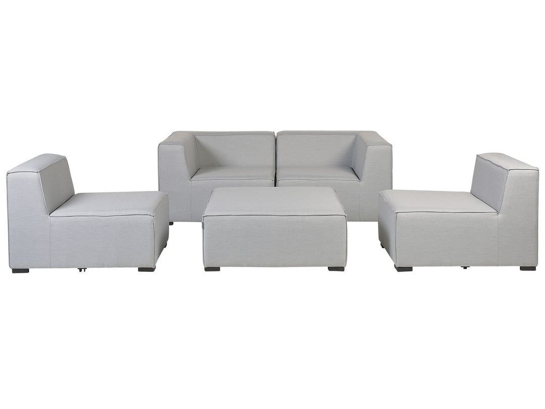 Arezzo Garden Sofa with Ottoman 4 Seater Modular Light Grey