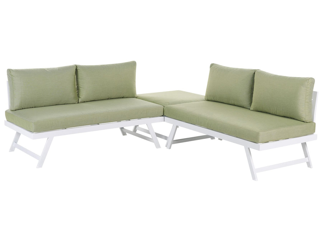 Coccorino Garden Corner Sofa with Table 5 Seater Metal Green