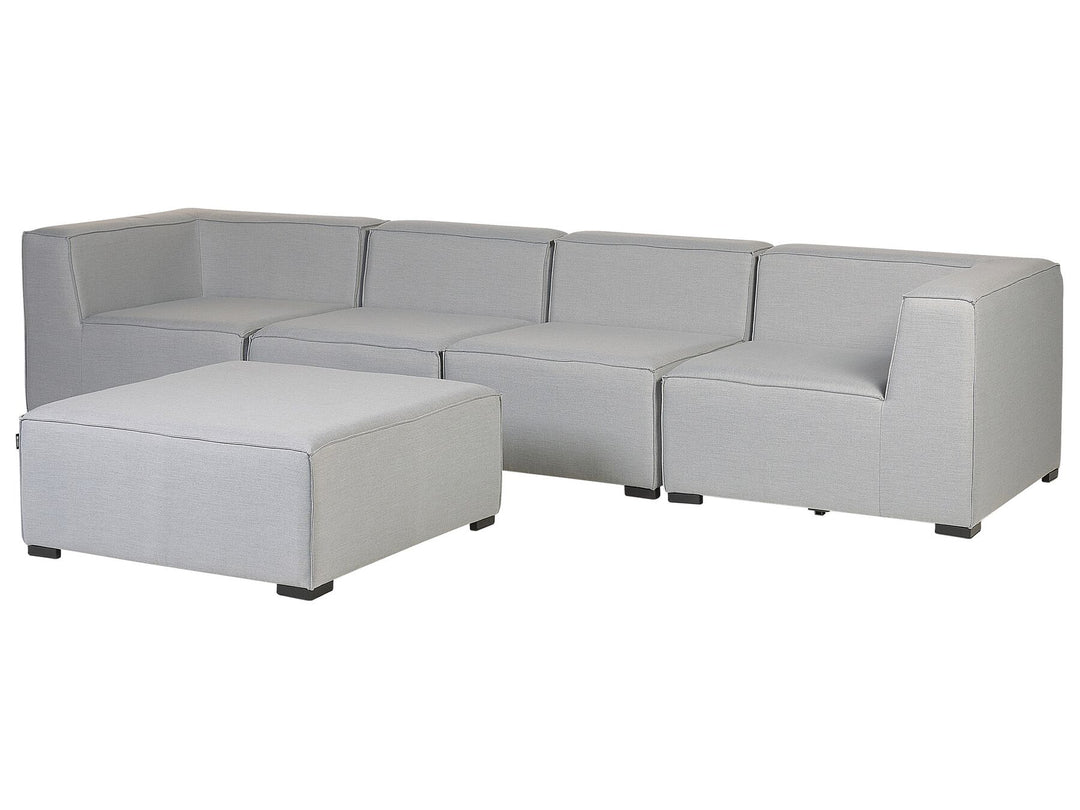 Arezzo Garden Sofa with Ottoman 4 Seater Modular Light Grey