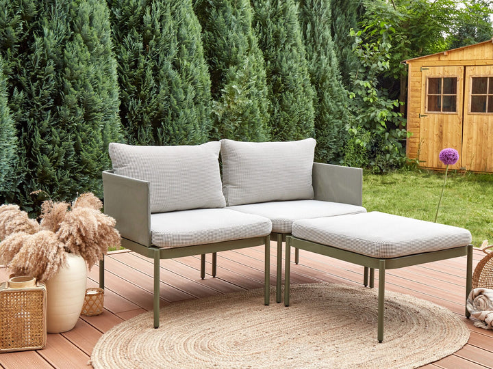 Terracina Garden Lounge Set with Table 2 Seater Metal Olive Green