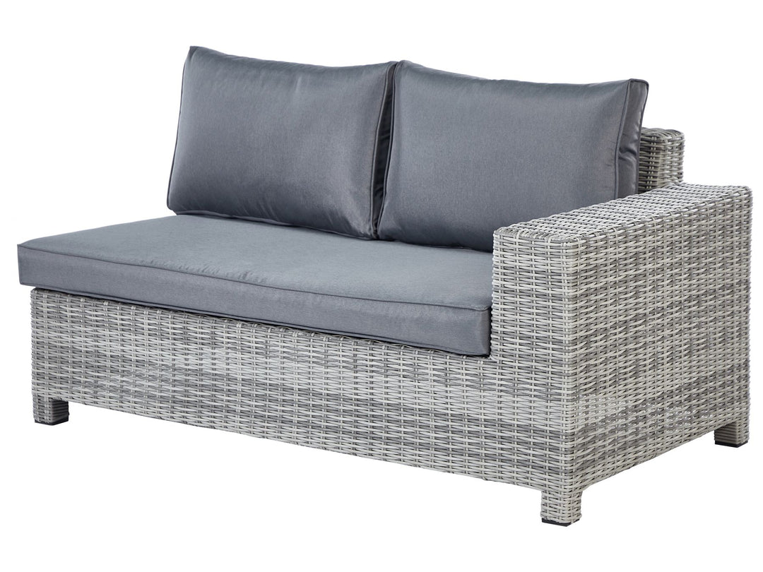 Teglio Garden Lounge Set with Table and Ottoman 9 Seater Modular PE Rattan Grey