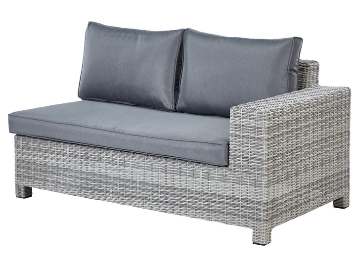 Teglio Garden Lounge Set with Table and Ottoman 9 Seater Modular PE Rattan Grey
