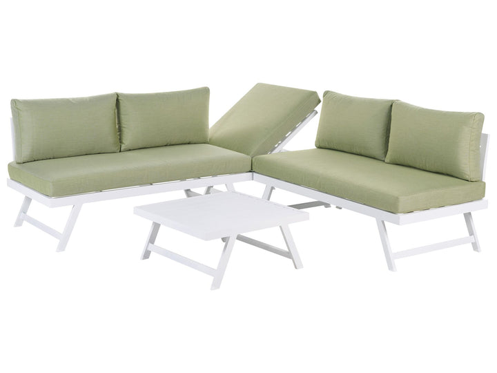 Coccorino Garden Corner Sofa with Table 5 Seater Metal Green