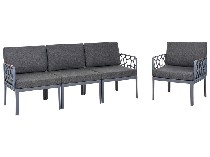 Eriche Garden Sofa Set 4 Seater Dark Grey