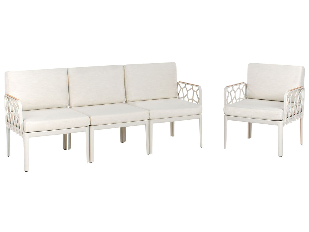 Eriche Garden Sofa Set 4 Seater Light Beige