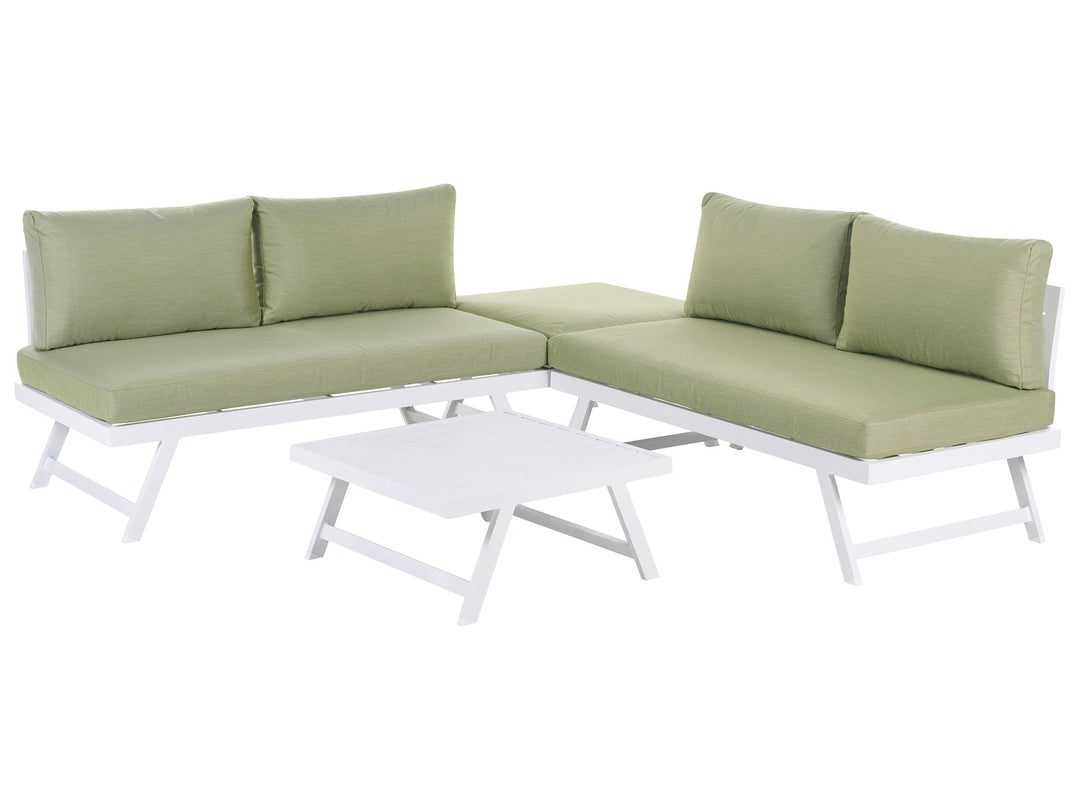 Coccorino Garden Corner Sofa with Table 5 Seater Metal Green