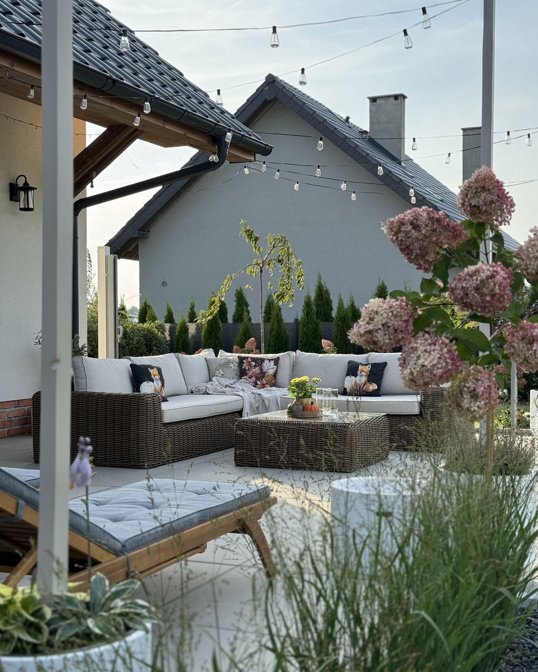 Palermo Garden Corner Sofa with Ottoman 6 Seater Modular PE Rattan Brown