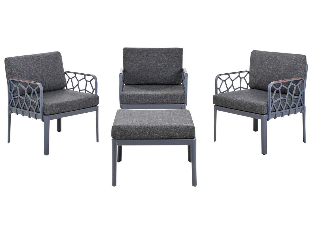 Eriche Garden Sofa Set 4 Seater Dark Grey