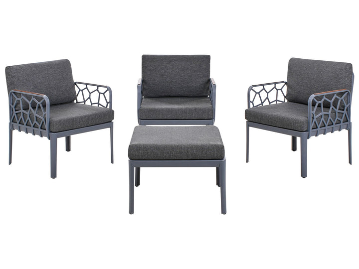 Eriche Garden Sofa Set 4 Seater Dark Grey