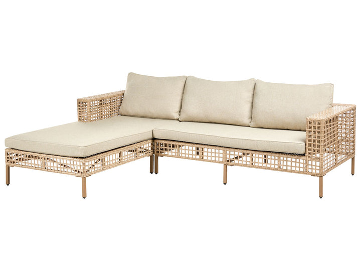 Calasetta Garden Lounge Set with Table 4 Seater Right Hand PE Rattan Beige