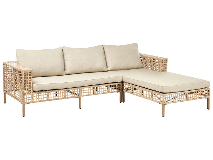 Calasetta Garden Lounge Set with Table 4 Seater Left Hand PE Rattan Beige