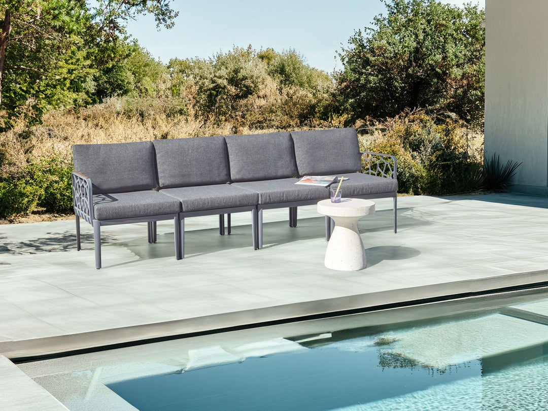 Eriche Garden Sofa Set 4 Seater Dark Grey