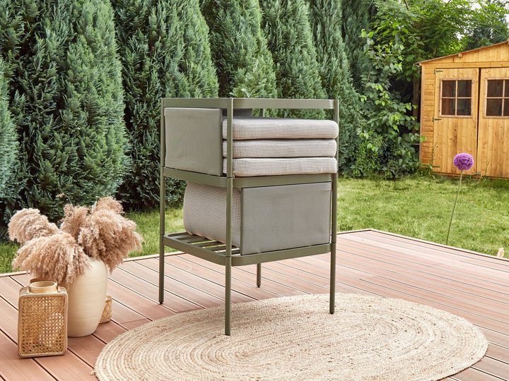Terracina Garden Lounge Set with Table 2 Seater Metal Olive Green