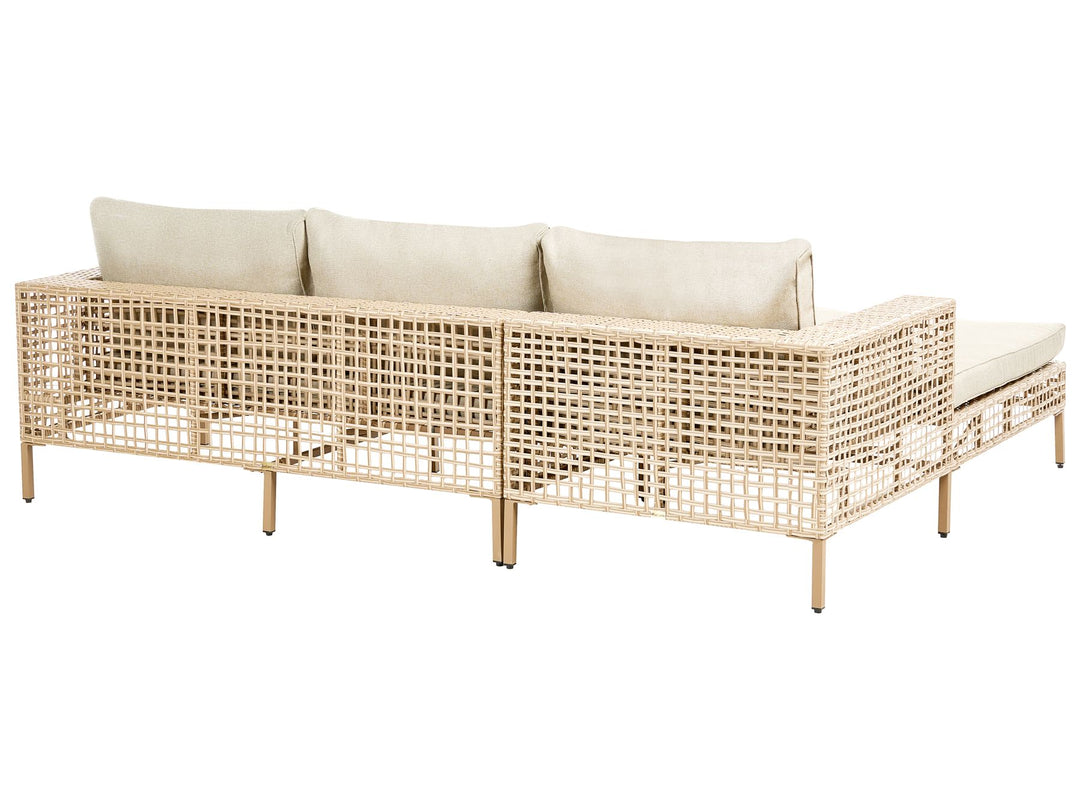 Calasetta Garden Lounge Set with Table 4 Seater Right Hand PE Rattan Beige