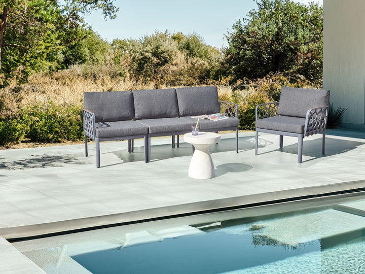 Eriche Garden Sofa Set 4 Seater Dark Grey