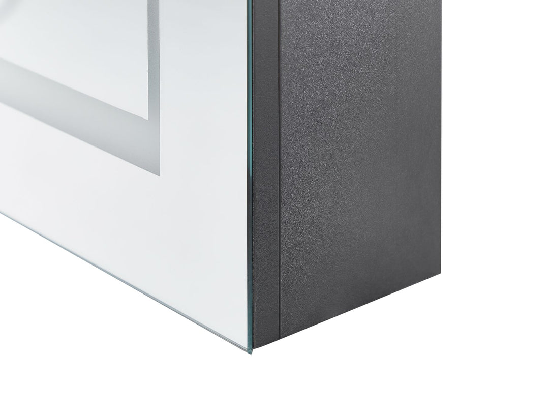 Bathroom Wall Mounted Mirror Cabinet LED 40 cm 60 cm Black Malaspina