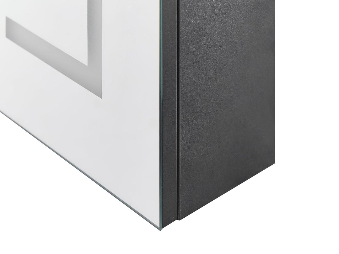 Bathroom Wall Mounted Mirror Cabinet LED 60 cm 60 cm Black Mazarredo
