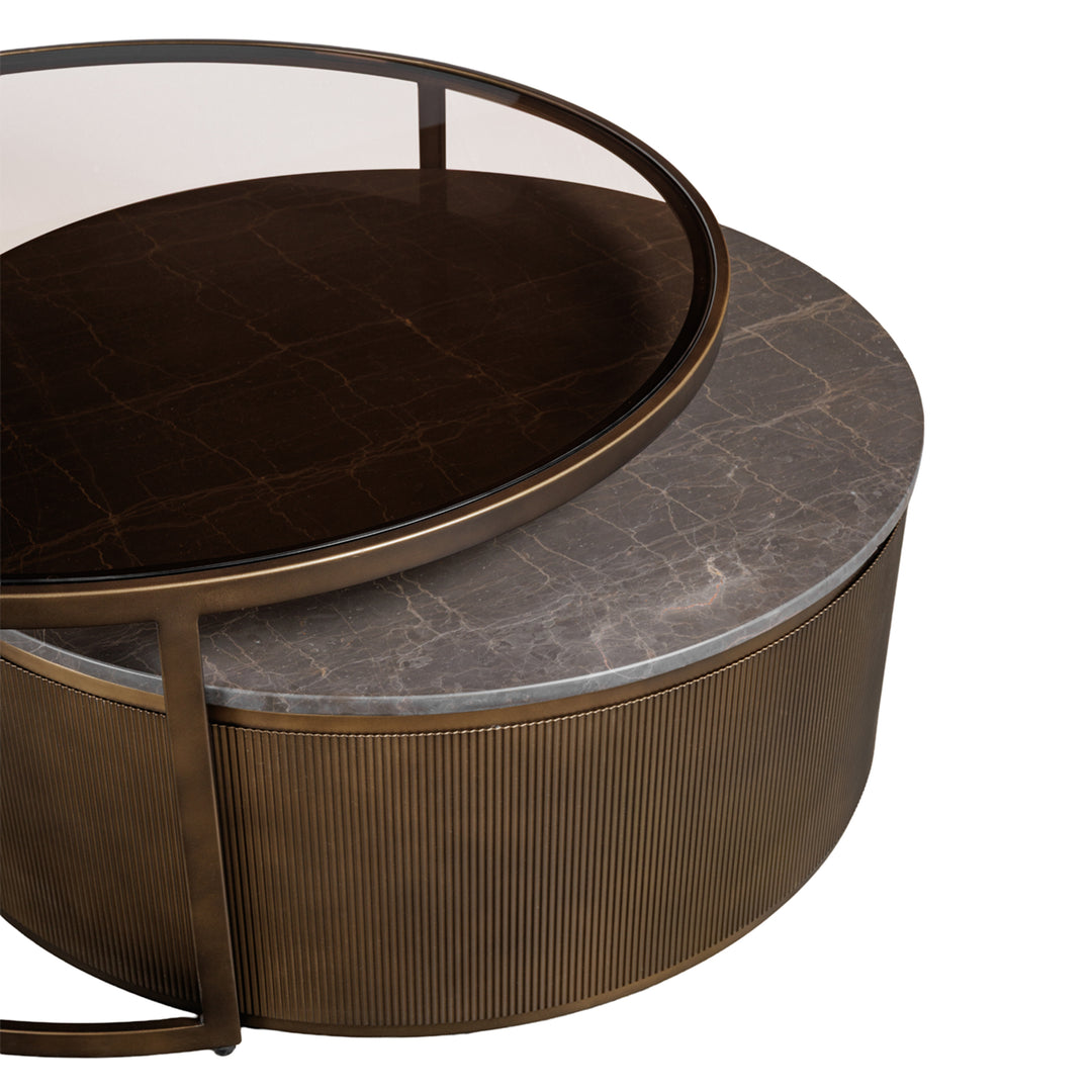 Libra Belvedere Royal Gold Set of 2 Nesting Coffee Tables