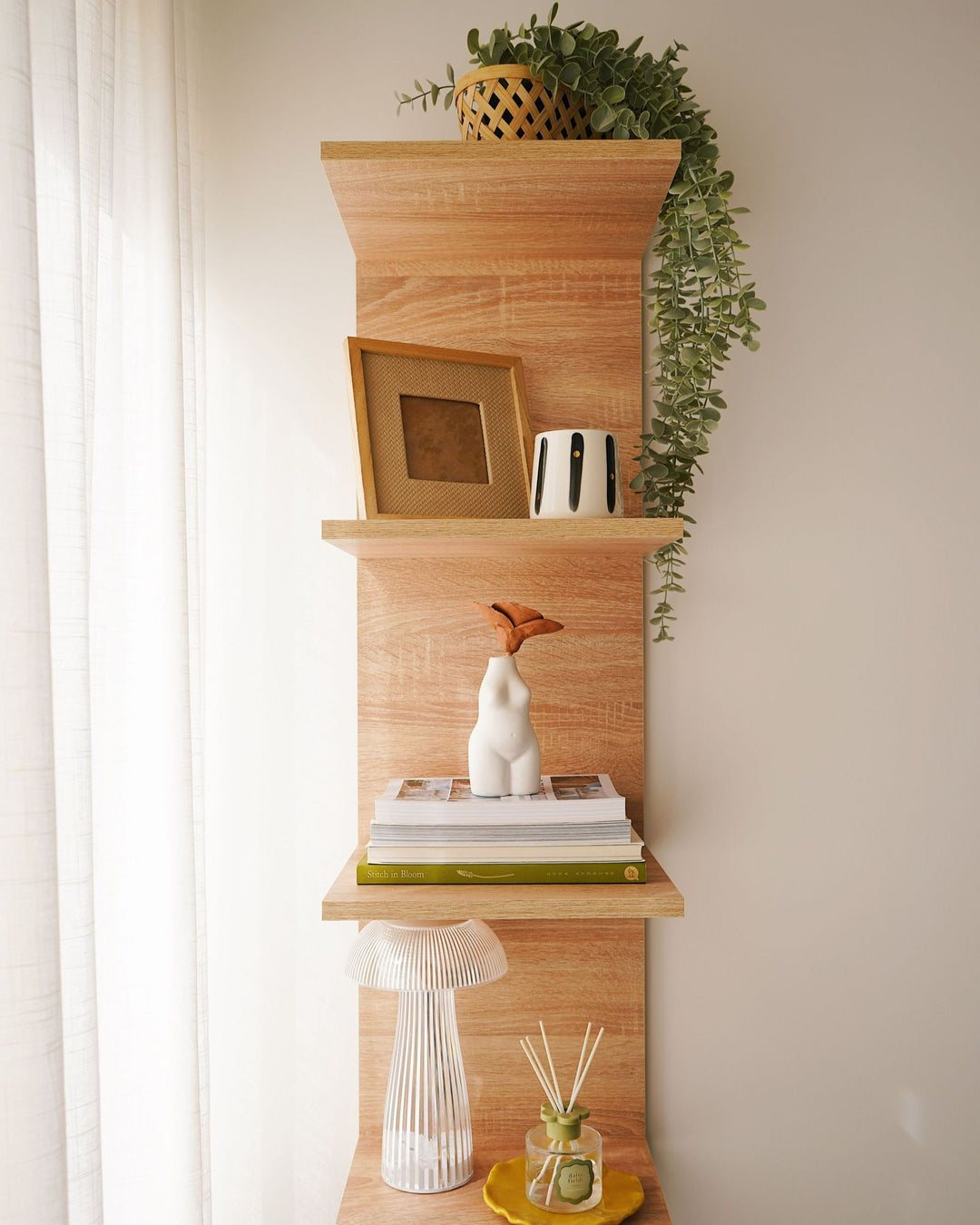 Wall Bookshelf 190 cm Light Brown Yadira