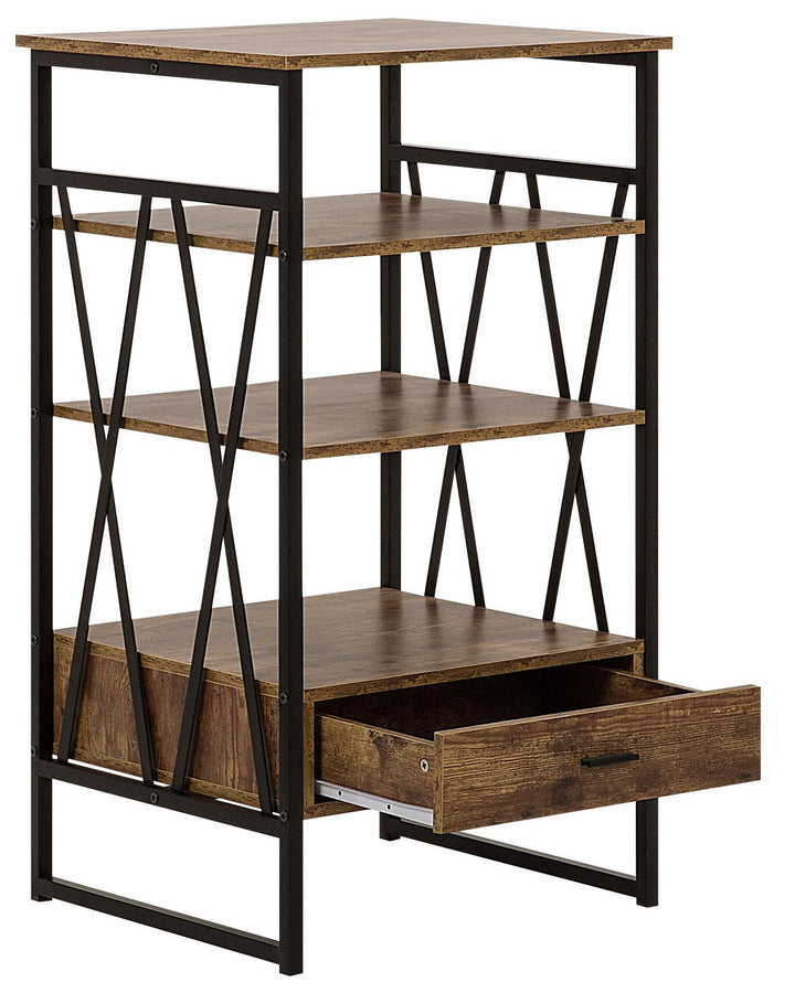 3 Tier Shelving Unit 101 cm Dark Brown Lucia