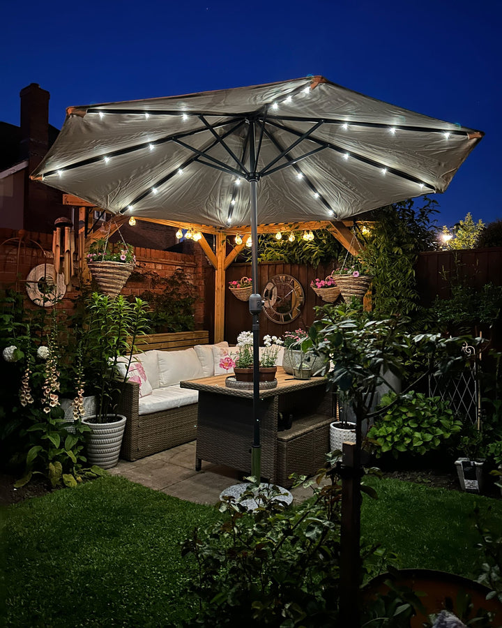 Bardi Garden Lounge Set with Table and Ottoman 5 Seater with Cushions PE Rattan Brown